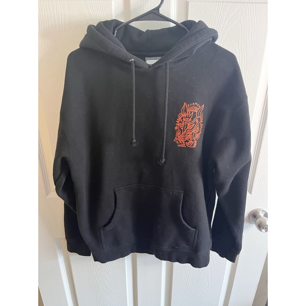 Stance Wolfpack Pullover Black Hoodie Medium Streetwear Style Golf